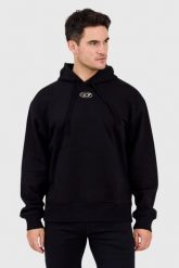 DIESEL Czarna męska bluza z metalowym logo S-MACS-HOOD-OD. Czarne bluzy męskie Diesel, l, bez wzorów, z bawełny, bez kaptura. W wyprzedaży za 659.99 zł.