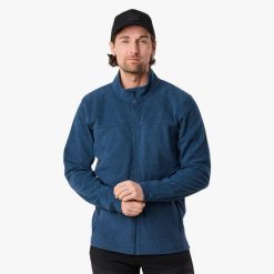 Bluza polarowa turystyka męska Swedemount Lofoten Fleece. Niebieskie bluzy sportowe męskie SWEDEMOUNT, na zimę, m, bez wzorów, z polaru, bez kaptura, narciarskie. Za 199.99 zł.