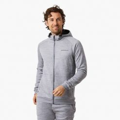 Sweter treningowy męski Swedemount Training Logo Zip Hood II szybkoschnący. Brązowe swetry męskie SWEDEMOUNT, m, bez wzorów, z tkaniny, sportowe, bez kołnierzyka, bez ramiączek. Za 249.99 zł.