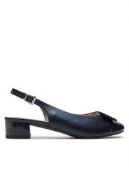 Caprice Czółenka 9-29502-42 Granatowy. Niebieskie czółenka damskie Caprice, bez wzorów, ze skóry, bez obcasa, bez zapięcia. Za 223.99 zł.