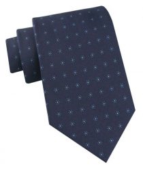 Jedwabny Krawat Męski - His Story - Granatowy w Groszki. Niebieskie krawaty i muchy His Story, bez wzorów, z jedwabiu, eleganckie. Za 115.00 zł.