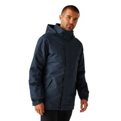 Parka Męska Jeden Kolor Wodoodporność. Czarne parki męskie Regatta, m, bez wzorów, z materiału, bez kołnierzyka, z kapturem. Za 148.99 zł.