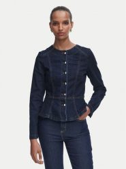 Rinascimento Kurtka jeansowa CFC0129939003 Granatowy Slim Fit. Niebieskie kurtki damskie Rinascimento, xl, bez wzorów, z bawełny, bez kaptura. Za 624.99 zł.