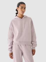 4F Bluza dresowa z kapturem damska 4F x Anna Lewandowska - beżowa XL. Brązowe bluzy damskie 4F, xl, bez wzorów, z bawełny, klasyczne, bez ramiączek, z kapturem. W wyprzedaży za 139.99 zł.