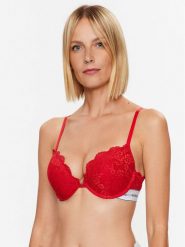 Guess Biustonosz z fiszbiną Belle O3RC18 KBBT0 Czerwony. Czerwone biustonosze Guess, z aplikacjami, z syntetyku. Za 159.99 zł.
