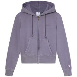 Bluza Z Kapturem Champion Z Zamkiem Na Całym Zameku Damskie. Fioletowe bluzy damskie Champion, s, bez wzorów, z bawełny, klasyczne, bez ramiączek, z kapturem. Za 338.99 zł.