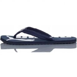 Klapki damskie Puma Epic Flip V2. Niebieskie klapki damskie Puma, bez wzorów, z materiału, sportowe, bez obcasa, bez zapięcia. Za 95.90 zł.