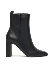 Steve Madden Botki Adelisa SM11002626 Czarny. Czarne botki damskie Steve Madden, bez wzorów, ze skóry, bez obcasa, na słupku, bez zapięcia. Za 509.99 zł.