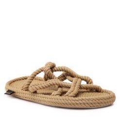 Klapki Bohonomad. Brązowe klapki damskie Bohonomad, bez wzorów, bez obcasa, bez zapięcia. Za 329.99 zł.