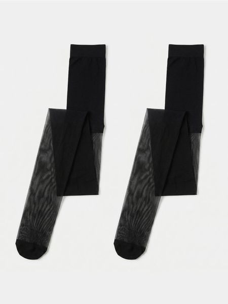 Rajstopy 20 DEN 2 pack - czarny. Czarne rajstopy i pończochy Sinsay, bez wzorów. Za 19.99 zł.