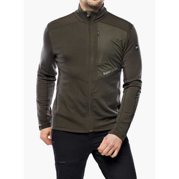 Bluza rozpinana męska Super.natural Adventure Track. Zielone bluzy męskie super.natural, m, bez wzorów, bez ramiączek, bez kaptura. Za 445.99 zł.