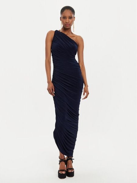 NORMA KAMALI Sukienka koktajlowa KK2243PL287951 Granatowy Slim Fit. Niebieskie sukienki damskie Norma Kamali, l, bez wzorów, z syntetyku, wizytowe, bez kołnierzyka, bez ramiączek. Za 749.99 zł.