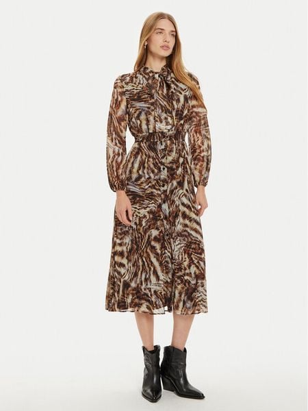 Liu Jo Sukienka koszulowa WF4373 T4184 Brązowy Regular Fit. Brązowe sukienki damskie Liu Jo, bez wzorów, z syntetyku, bez kołnierzyka, bez ramiączek, koszulowe. Za 799.99 zł.