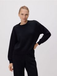 Bluza z modalem - czarny. Czarne bluzy damskie Reserved, l, bez wzorów, z dzianiny, bez ramiączek, bez kaptura. Za 109.99 zł.
