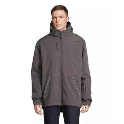 Parka softshell Sol's Rock. Szare parki męskie SOL'S, na zimę, s, bez wzorów, z elastanu, rockowe, bez kołnierzyka, bez kaptura. Za 401.00 zł.