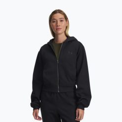 Bluza Under Armour Icon Vida Fleece FZ. Czarne bluzy damskie Under Armour, bez wzorów, sportowe, bez ramiączek, bez kaptura. Za 189.99 zł.