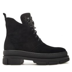 Botki Loretta Vitale. Czarne botki damskie Loretta Vitale, bez wzorów, bez obcasa, na płaskiej podeszwie, bez zapięcia. Za 659.99 zł.