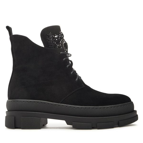 Botki Loretta Vitale. Czarne botki damskie Loretta Vitale, bez wzorów, bez obcasa, na płaskiej podeszwie, bez zapięcia. Za 659.99 zł.