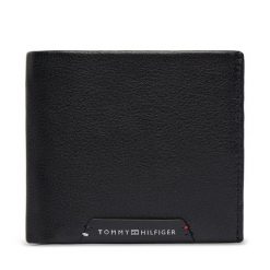 Portfel Tommy Hilfiger. Czarne portfele męskie Tommy Hilfiger, bez wzorów. Za 349.99 zł.