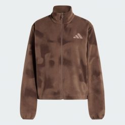 Bluza polarowa z suwakiem na całej długości Terrex Multi Climawarm. Brązowe bluzy damskie Adidas, l, bez wzorów, z materiału, klasyczne, bez ramiączek, bez kaptura. Za 349.00 zł.