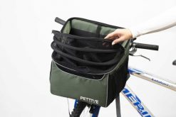 Kosz rowerowy i plecak dla psa, kota PETRIVE BikeOn green do 7 kg. Zielone plecaki męskie PETRIVE, bez wzorów, eleganckie. Za 299.00 zł.