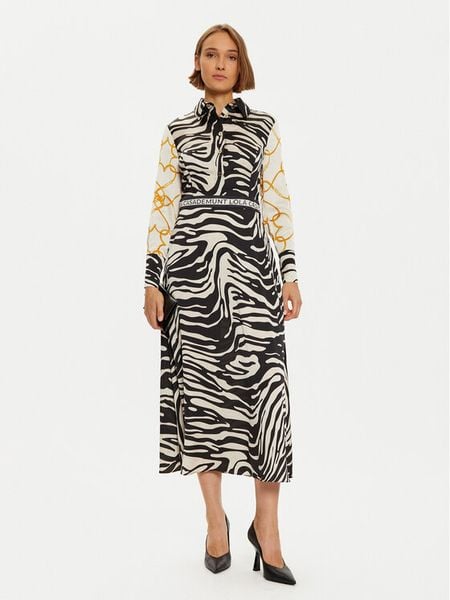 LOLA CASADEMUNT Sukienka koszulowa LF2416007 Czarny Regular Fit. Czarne sukienki damskie LOLA CASADEMUNT, s, bez wzorów, z syntetyku, bez kołnierzyka, bez ramiączek, koszulowe. Za 359.99 zł.