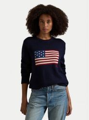 Polo Ralph Lauren Sweter 710718281006 Granatowy Regular Fit. Niebieskie swetry męskie Polo Ralph Lauren, m, bez wzorów, z bawełny, bez kołnierzyka, bez ramiączek. Za 2,159.00 zł.