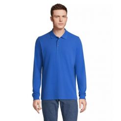 Koszulka polo z długim rękawem Sol's Prime. Niebieskie bluzki damskie SOL'S, s, bez wzorów, eleganckie, bez kołnierzyka, bez ramiączek. Za 134.00 zł.