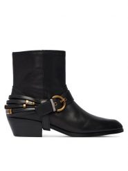 PINKO Botki Jane 07 SD0557P001 Czarny. Czarne botki damskie Pinko, bez wzorów, ze skóry, bez obcasa, na słupku, bez zapięcia. Za 1,399.00 zł.
