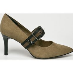 Tamaris - Szpilki. Szpilki damskie Tamaris, bez wzorów, z materiału, bez obcasa, na obcasie, bez zapięcia. W wyprzedaży za 129.90 zł.