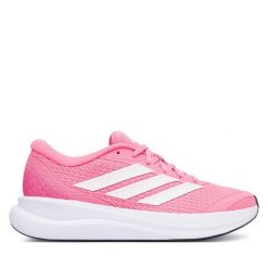 Buty do biegania adidas. Czerwone obuwie sportowe damskie Adidas, bez wzorów, bez zapięcia, do biegania. Za 259.99 zł.