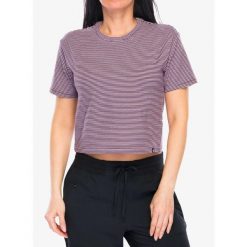 Koszulka bawełniana damska Black Diamond BD Stripe SS Tee. Fioletowe koszulki sportowe damskie Black Diamond, bez wzorów, z bawełny, bez ramiączek. Za 114.99 zł.