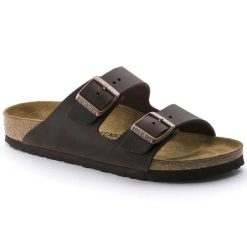 Unisex sandały Birkenstock Arizona brązowe regular 52531. Brązowe sandały męskie Birkenstock, na lato, bez wzorów, z materiału, eleganckie, bez zapięcia. Za 399.00 zł.