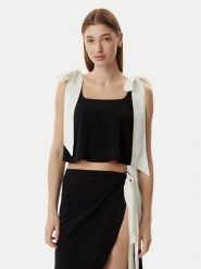 KARL LAGERFELD Top B2W46036 Czarny Regular Fit. Czarne topy damskie KARL LAGERFELD, s, bez wzorów, z wiskozy, bez kołnierzyka, bez ramiączek. Za 529.99 zł.