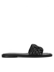 Badura Klapki HAPPY-08W3-086 Czarny. Czarne klapki damskie Badura, bez wzorów, ze skóry, bez obcasa, bez zapięcia. Za 179.99 zł.