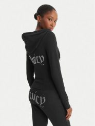 Juicy Couture Bluza Oola JCWAS126306 Czarny Slim Fit. Czarne bluzy damskie Juicy Couture, xs, bez wzorów, z bawełny, bez ramiączek, bez kaptura. Za 419.99 zł.