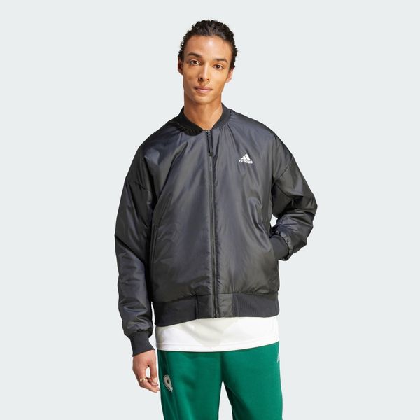 Kurtka Brand Love Bomber. Czarne kurtki męskie Adidas, m, bez wzorów, z materiału, casualowe, bez kaptura. W wyprzedaży za 290.60 zł.