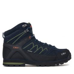 Trekkingi CMP. Niebieskie buty zimowe męskie CMP, bez wzorów, bez obcasa, bez zapięcia. Za 629.99 zł.