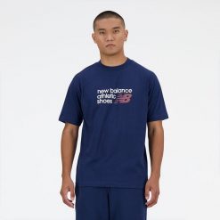 Koszulka męska New Balance MT41524NNY – granatowa. Niebieskie koszulki sportowe męskie New Balance, m, bez wzorów, z dresówki, bez ramiączek. Za 59.99 zł.