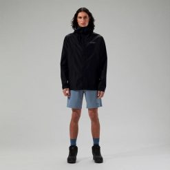 Kurtka przeciwdeszczowa męska Berghaus Deluge Pro 3.0 Jkt. Czarne kurtki męskie Berghaus, m, bez wzorów, sportowe, bez kaptura. Za 582.99 zł.