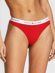 Tommy Hilfiger Stringi UW0UW03835 Czerwony. Czerwone majtki damskie Tommy Hilfiger, z bawełny. Za 59.99 zł.