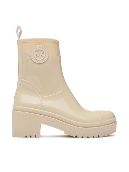 MICHAEL Michael Kors Botki Karis Rainboot 40F3KSMB5Q Écru. Botki damskie MICHAEL Michael Kors, bez wzorów, z syntetyku, bez obcasa, na słupku, bez zapięcia. Za 709.99 zł.