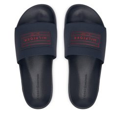 Klapki Tommy Hilfiger. Niebieskie klapki męskie Tommy Hilfiger, bez wzorów, bez zapięcia. Za 189.99 zł.