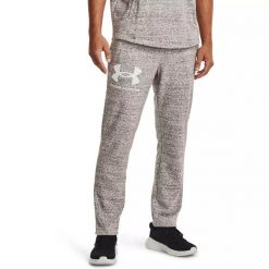 Spodnie dresowe męskie Under Armour RIVAL TERRY PANT. Szare spodnie sportowe męskie Under Armour, m, bez wzorów, z dresówki, trekkingowe. Za 129.99 zł.