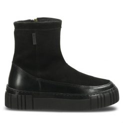 Botki Gant. Czarne botki damskie GANT, bez wzorów, bez obcasa, na płaskiej podeszwie, bez zapięcia. Za 539.99 zł.