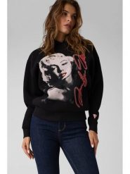 Guess Bluza W6BQ18 K6664 Czarny Oversize. Czarne bluzy damskie Guess, s, z aplikacjami, z bawełny, bez ramiączek, bez kaptura. Za 524.99 zł.