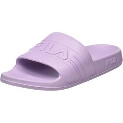 Klapki basenowe damskie Fila Jetspeed wsuwane. Fioletowe klapki damskie Fila, bez wzorów, bez obcasa, bez zapięcia. W wyprzedaży za 80.49 zł.