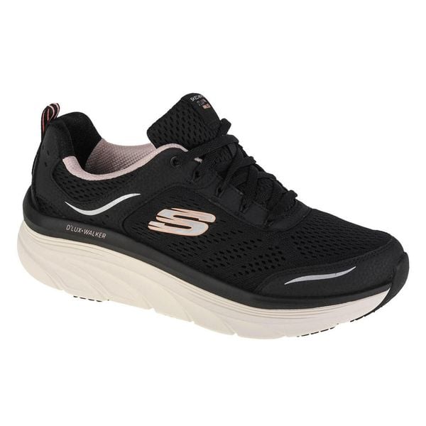 Buty sportowe Sneakersy damskie, Skechers D'Lux Walker. Czarne obuwie sportowe damskie Skechers, bez wzorów, bez zapięcia, trekkingowe, Skechers Sport. Za 369.99 zł.