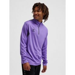 Bluza dresowa 1/2 zip Hummel Authentic. Fioletowe bluzy męskie Hummel, bez wzorów, z dresówki, sportowe, bez ramiączek, bez kaptura. Za 236.50 zł.