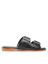 EMU Australia Klapki Peli W12711 Czarny. Czarne klapki damskie Emu Australia, bez wzorów, ze skóry, bez obcasa, bez zapięcia. Za 449.99 zł.